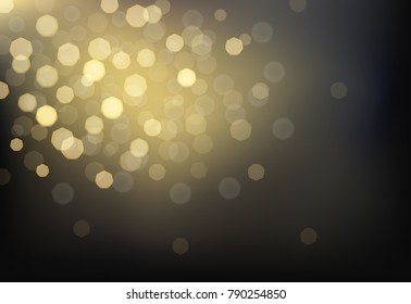 Many bright blurred lights on dark background