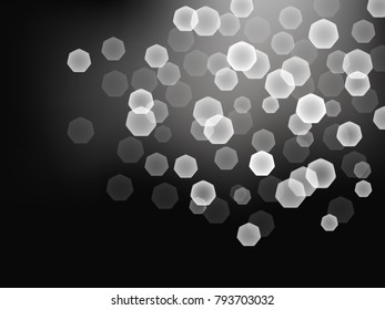 Muchas luces brillantes borrosas en el fondo oscuro