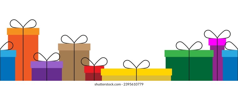 Many bright gifts for the holiday. There are not many gifts.