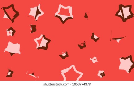 Many Brown, Red and White Stars of Different Size