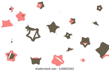 Many Brown, Red and White Stars of Different Size