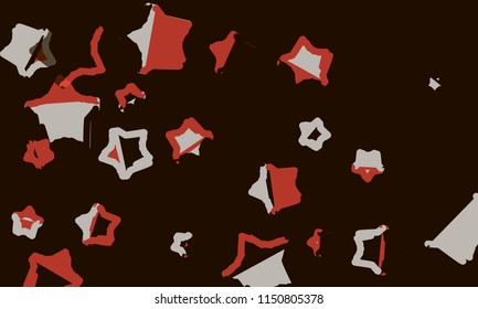 Many Brown, Red and White Stars of Different Size
