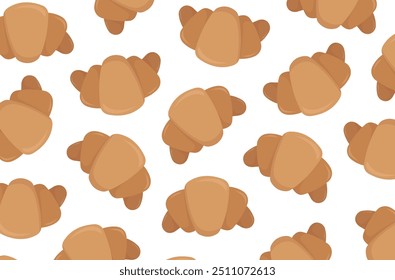 Muitos croissants de vetor marrom fundo.