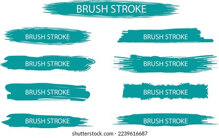 Many brush stroke label vector on white background