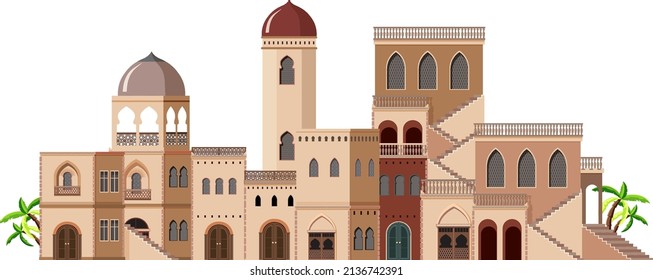 Muchos edificios hechos de ladrillos ilustrativos
