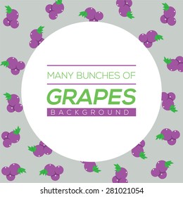 Many Bunches Of Grapes Background Vector Illustration