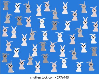 muchos conejos de conejo en el fondo de la ilustración en primavera