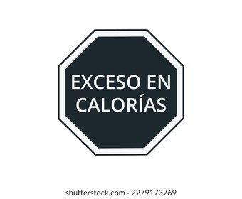 Too Many Calories Label for Food Products Vector 
