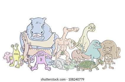 Many cartoon animals