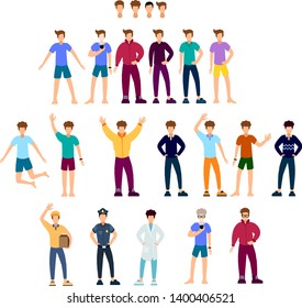 many characters in different positions and with different positions