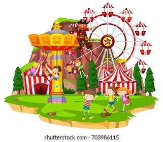 172 Cartoon Images Children On Ferris Wheel Images, Stock Photos 