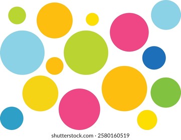 many circle various size and color seamless pattern, circle vector illustration.