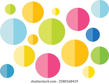 many circle various size and color seamless pattern, circle vector illustration.