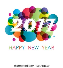 Many circles different colors with new 2017 year text