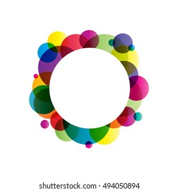 Many circles different colors with white circle in the middle
