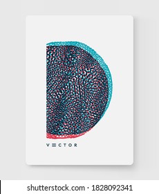 Many circles of different sizes in the form of circle. Vector illustration for cover, poster, banner or flyer. Stereo effect. 