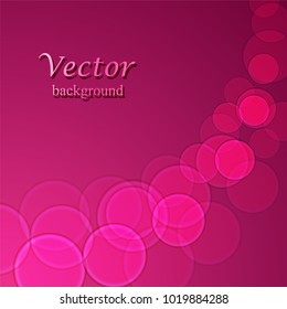 Many circles on red background. Vector illustration.