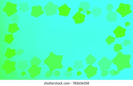 Many Classy Green Stars of Different Color Tone and Opacity on Blue and Green Gradient Background