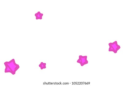 Many Classy, Modern, Stylish and Good Looking Violet Stars of Different Size on White Background