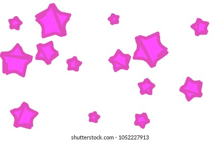 Many Classy, Modern, Stylish and Good Looking Violet Stars of Different Size on White Background