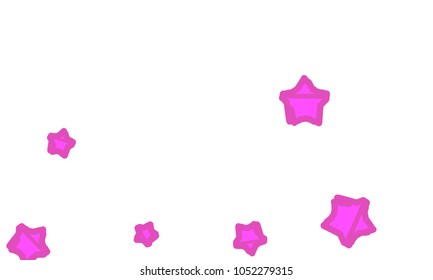 Many Classy, Modern, Stylish and Good Looking Violet Stars of Different Size on White Background