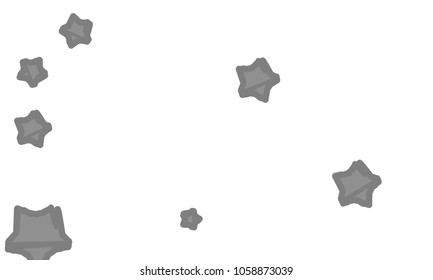 Many Classy, Modern, Stylish and Good Looking Grey Stars of Different Size on White Background