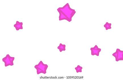 Many Classy, Modern, Stylish and Good Looking Violet Stars of Different Size on White Background
