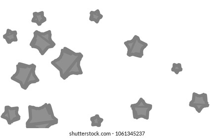 Many Classy, Modern, Stylish and Good Looking Grey Stars of Different Size on White Background