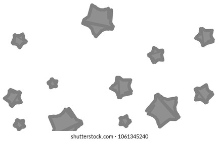 Many Classy, Modern, Stylish and Good Looking Grey Stars of Different Size on White Background