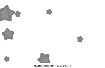 Many Classy, Modern, Stylish and Good Looking Grey Stars of Different Size on White Background