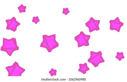 Many Classy, Modern, Stylish and Good Looking Violet Stars of Different Size on White Background