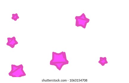 Many Classy, Modern, Stylish and Good Looking Violet Stars of Different Size on White Background