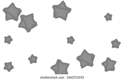 Many Classy, Modern, Stylish and Good Looking Grey Stars of Different Size on White Background