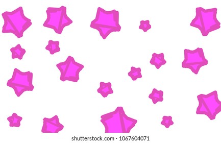 Many Classy, Modern, Stylish and Good Looking Violet Stars of Different Size on White Background