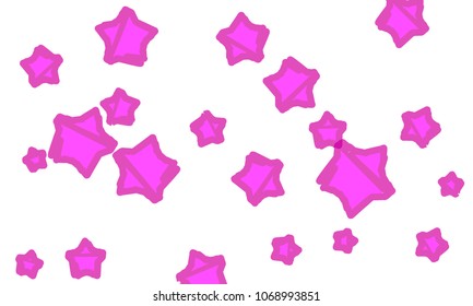 Many Classy, Modern, Stylish and Good Looking Violet Stars of Different Size on White Background