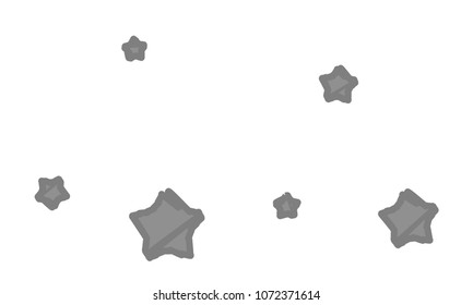 Many Classy, Modern, Stylish and Good Looking Grey Stars of Different Size on White Background