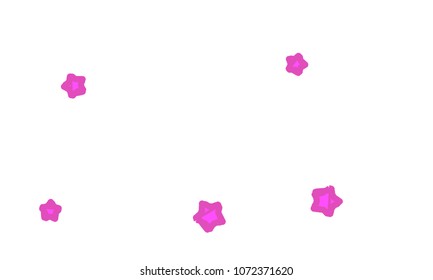 Many Classy, Modern, Stylish and Good Looking Violet Stars of Different Size on White Background