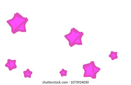 Many Classy, Modern, Stylish and Good Looking Violet Stars of Different Size on White Background