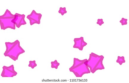 Many Classy, Modern, Stylish and Good Looking Violet Stars of Different Size on White Background