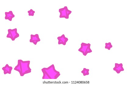 Many Classy, Modern, Stylish and Good Looking Violet Stars of Different Size on White Background