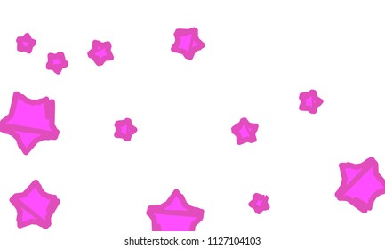 Many Classy, Modern, Stylish and Good Looking Violet Stars of Different Size on White Background
