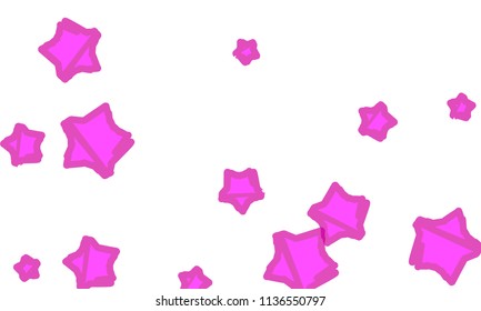 Many Classy, Modern, Stylish and Good Looking Violet Stars of Different Size on White Background