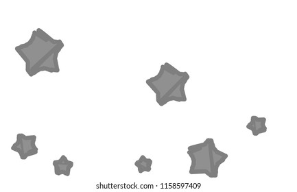 Many Classy, Modern, Stylish and Good Looking Grey Stars of Different Size on White Background