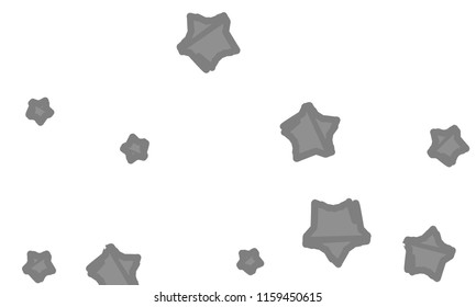 Many Classy, Modern, Stylish and Good Looking Grey Stars of Different Size on White Background