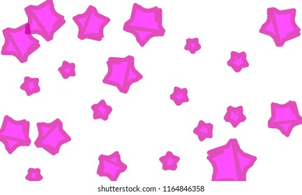 Many Classy, Modern, Stylish and Good Looking Violet Stars of Different Size on White Background