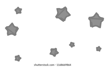 Many Classy, Modern, Stylish and Good Looking Grey Stars of Different Size on White Background