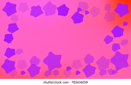 Many Classy Violet Stars of Different Opacity and Size on Pink and Red Gradient Background
