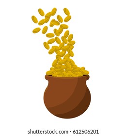 many coins inside of flowerpot
