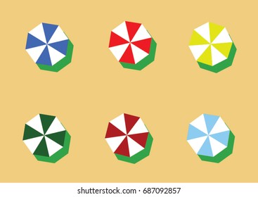 many color of beach umbrella vector in EPS10