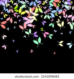 Many color different butterflies flying Carving art. Vector illustration